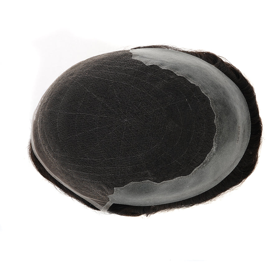 Q6 SWISS LACE HAIR SYSTEM WITH POLY SIDE AND BACK BLEACHED KNOTS - Image 5